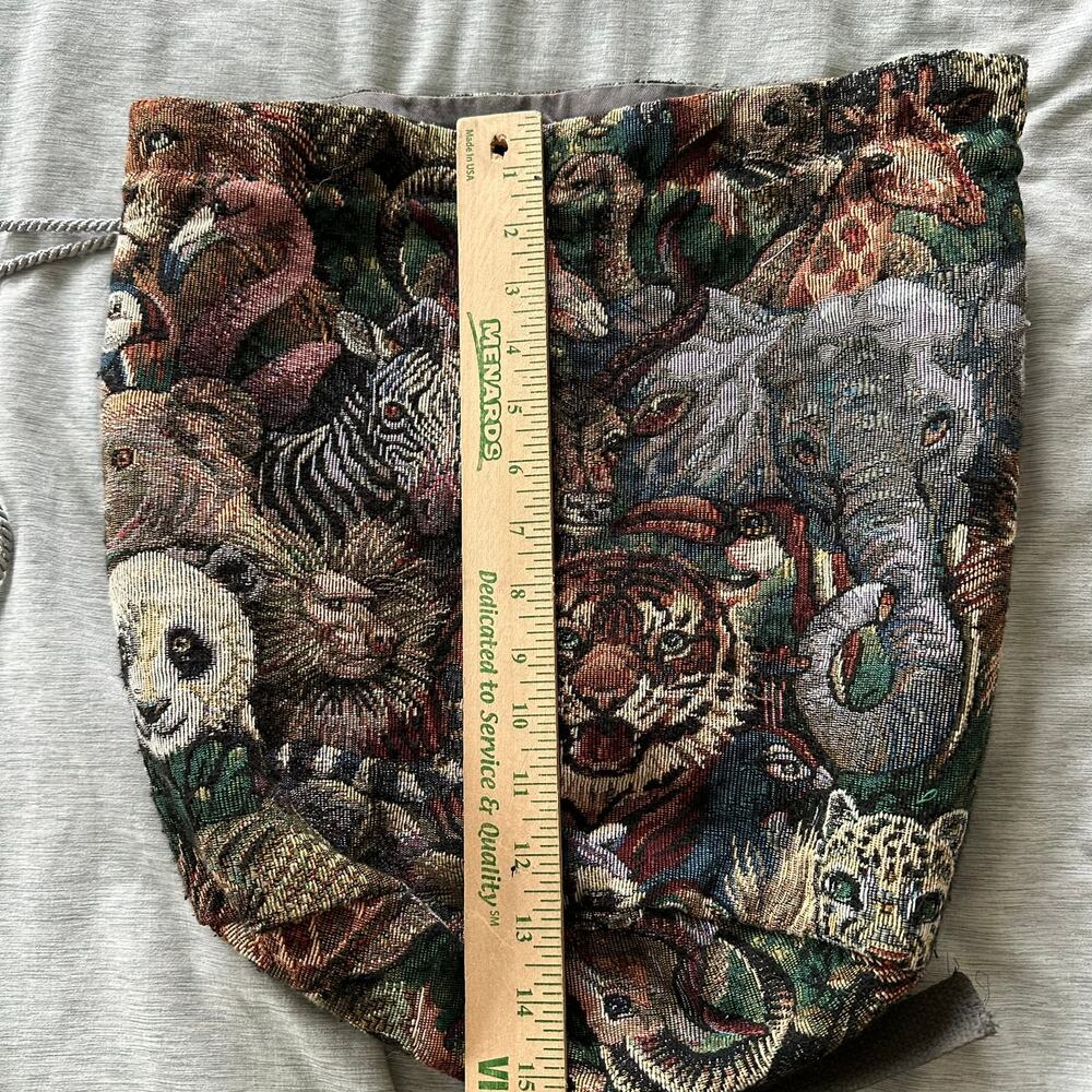 Tapestry Animal Print Drawstring Backpack Jungle … - image 5